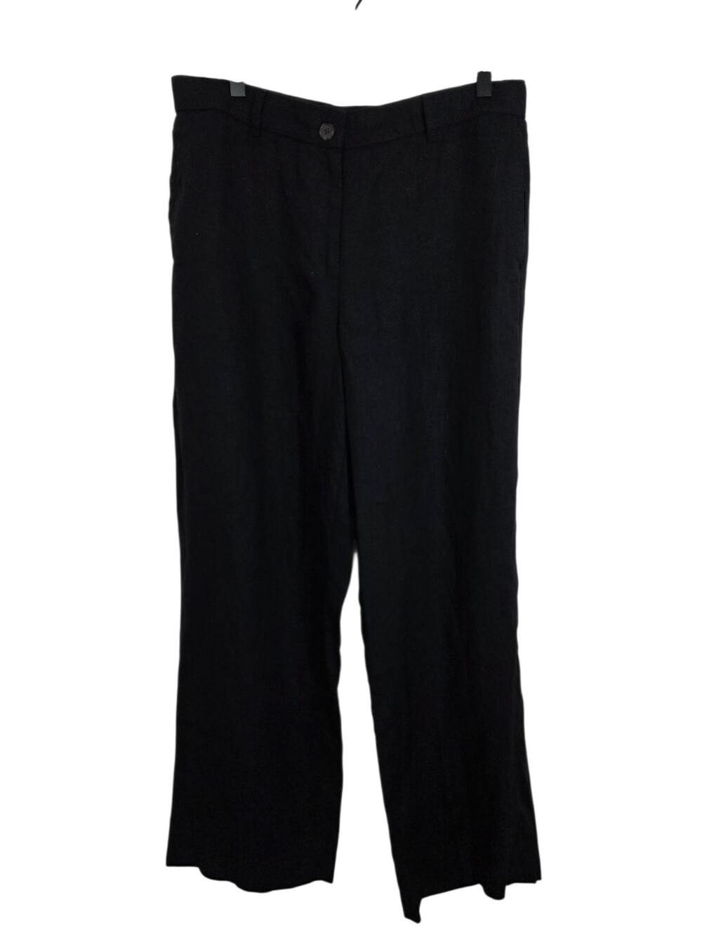 J. Crew Harbor Pant in Linen Black Size Medium Wide Leg High Rise